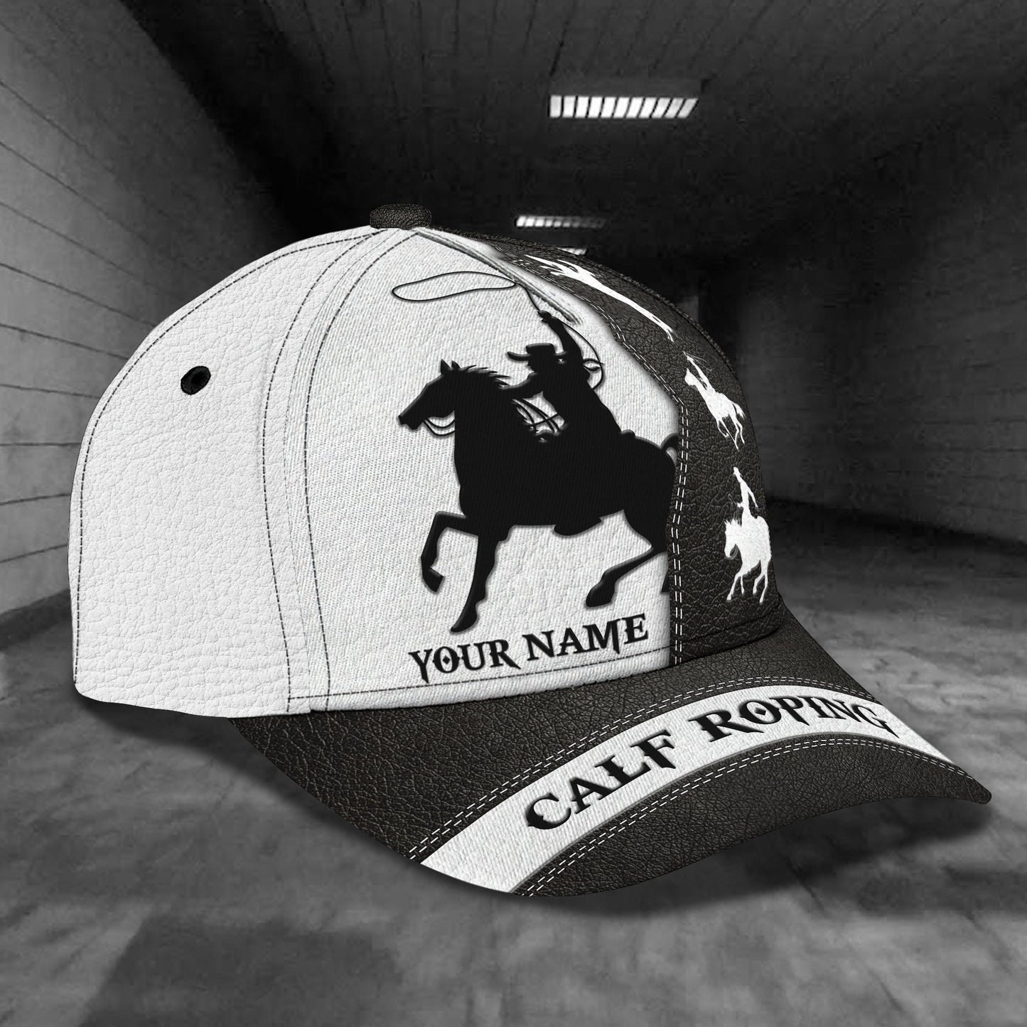 3D Classic Cap Calf Roping Personalized Name Cap 47 Lasfour CA1604