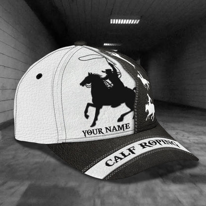 3D Classic Cap Calf Roping Personalized Name Cap 47 Lasfour CA1604