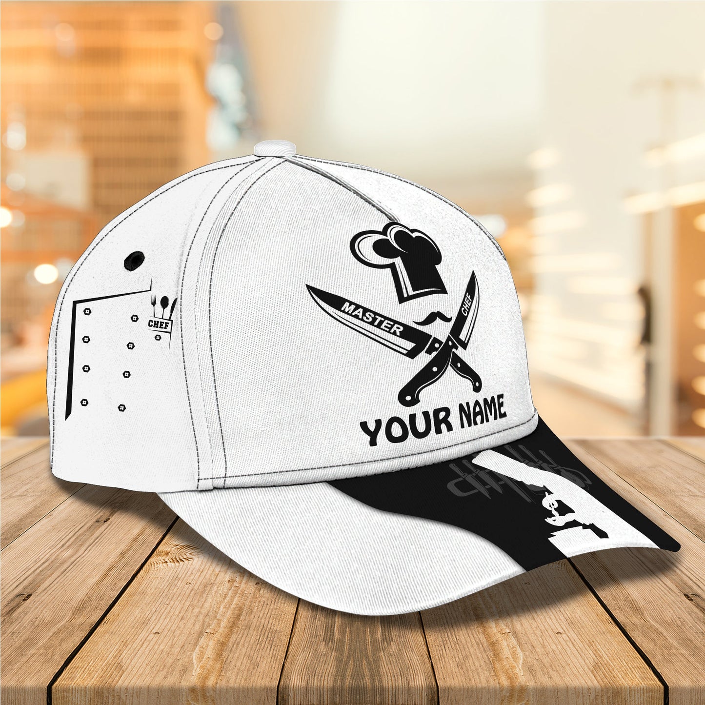3D Classic Cap Chef Personalized Name Cap Lasfour CA0795