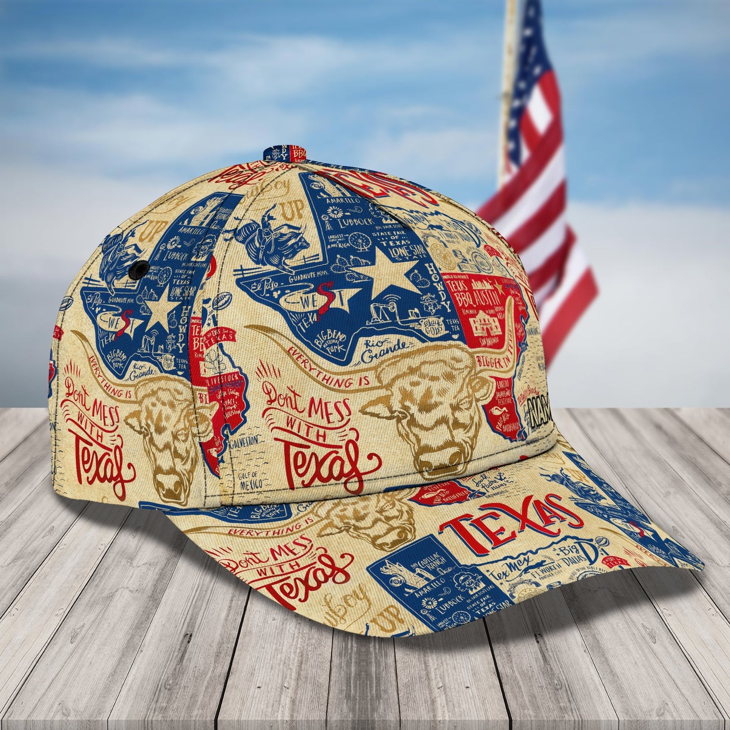 3D Classic Cap Texas Personalized Name Cap 138 Lasfour CA1464