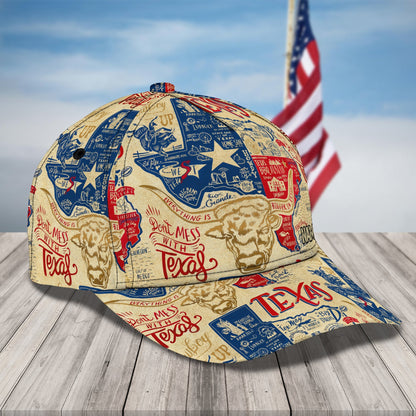 3D Classic Cap Texas Personalized Name Cap 138 Lasfour CA1464