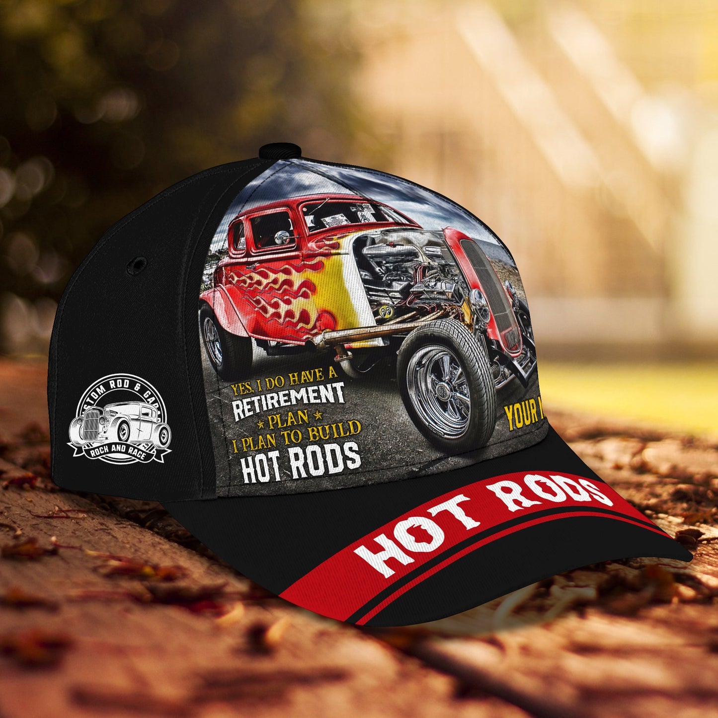 3D Classic Cap Hot Rods Personalized Name Cap 26 Lasfour CA0010