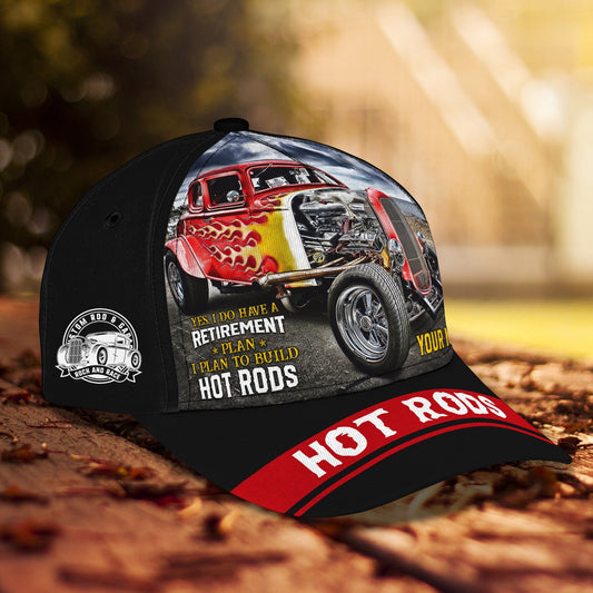 3D Classic Cap Hot Rods Personalized Name Cap 26 Lasfour CA0010
