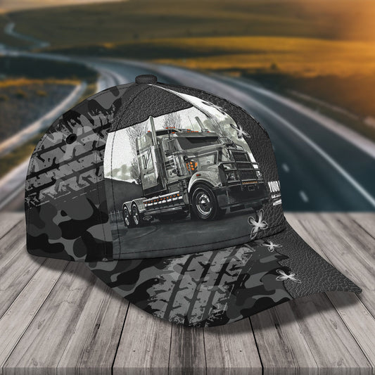 3D Classic Cap I'M A Veteran And A Trucker Personalized Name Cap Lasfour CA1773