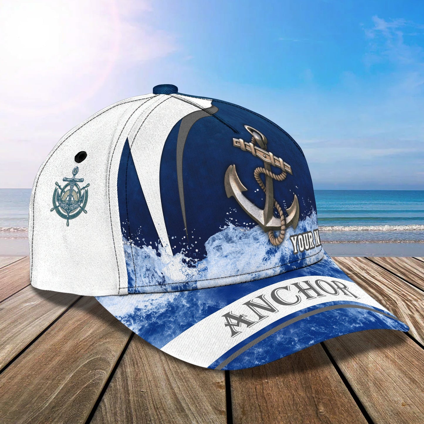 3D Classic Cap Anchor 04 Personalized Name Cap Lasfour CA1638
