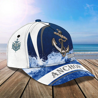 3D Classic Cap Anchor 04 Personalized Name Cap Lasfour CA1638