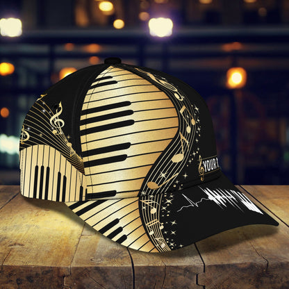 3D Classic Cap Love Piano 2 Personalized Name Cap Lasfour CA1223