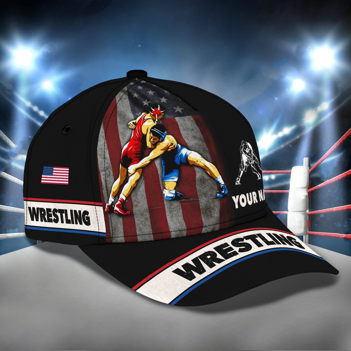 3D Classic Cap Wrestling Personalized Name Cap Lasfour CA1613