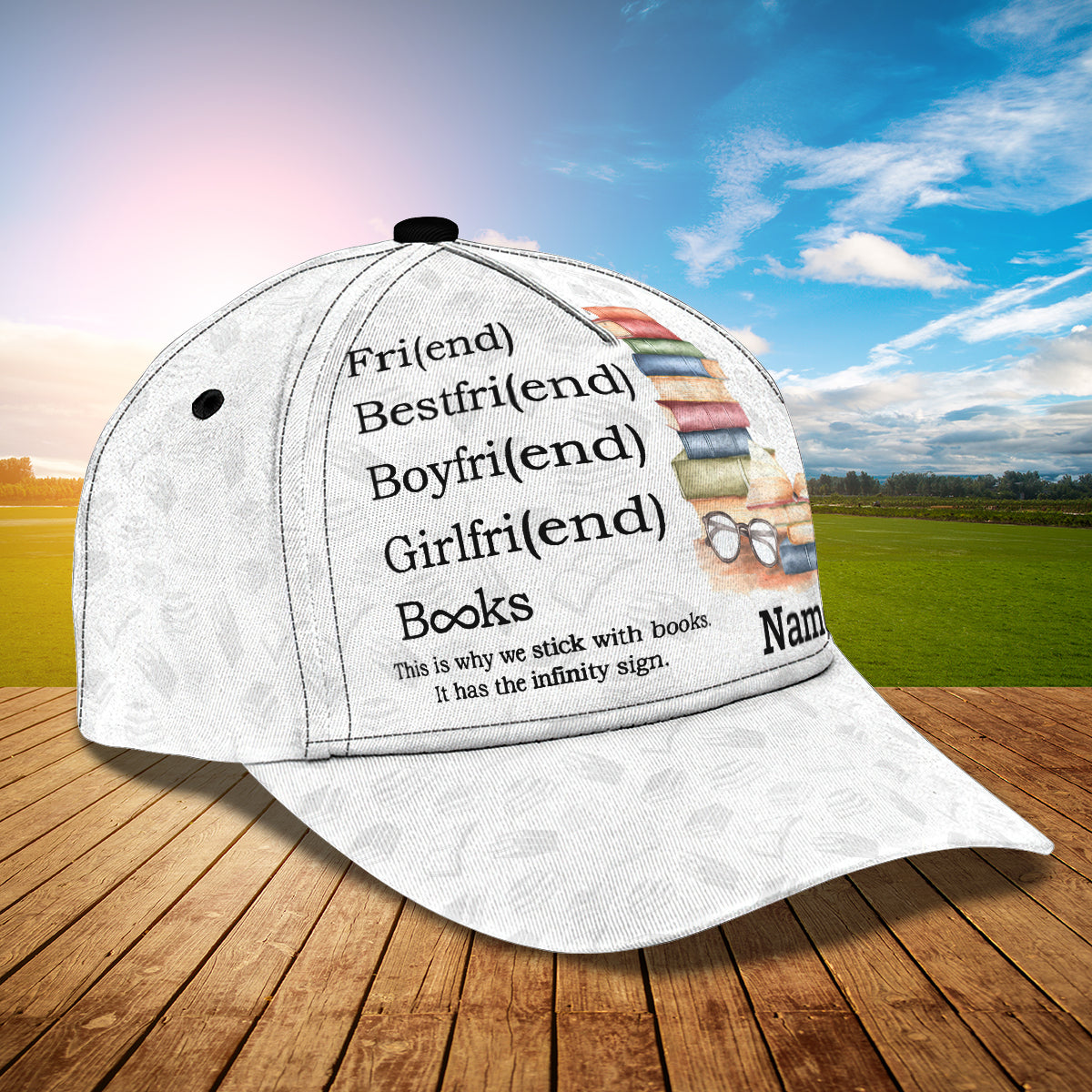 3D Classic Cap Book Lover 4 Personalized Name Cap Namacap065 Lasfour CA1333