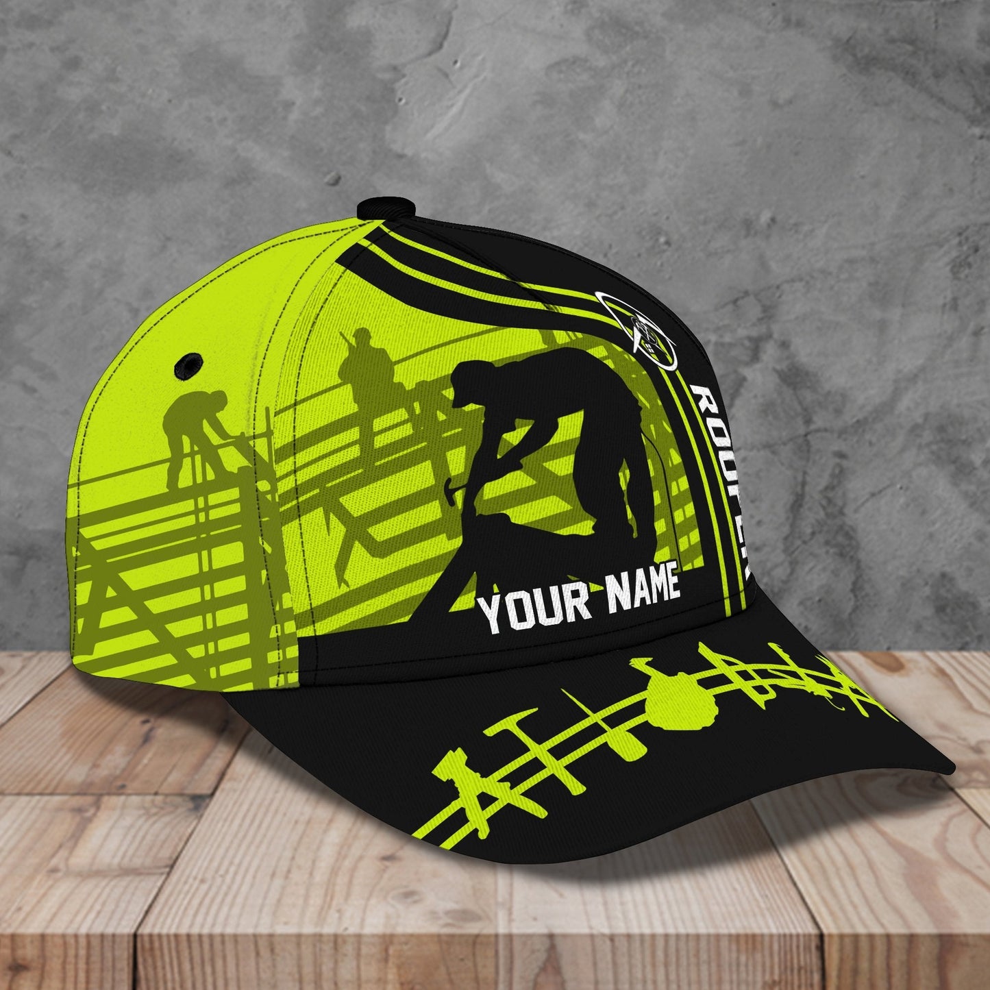 3D Classic Cap Roofer Personalized Name Cap C32 Lasfour CA1939