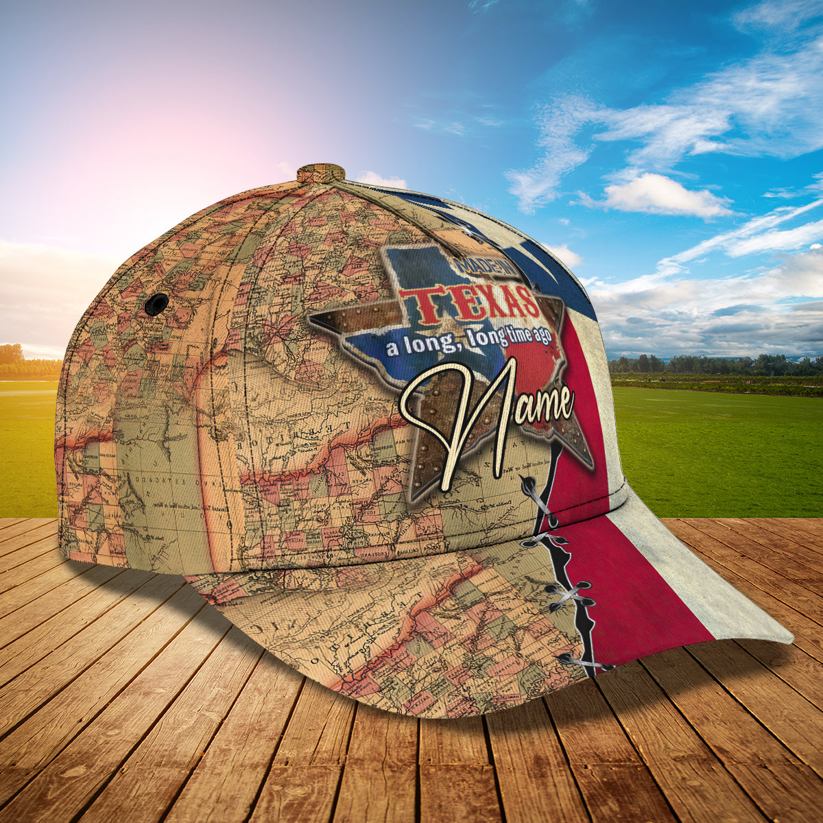 3D Classic Cap Texas 3 Personalized Name Cap Lasfour CA1498