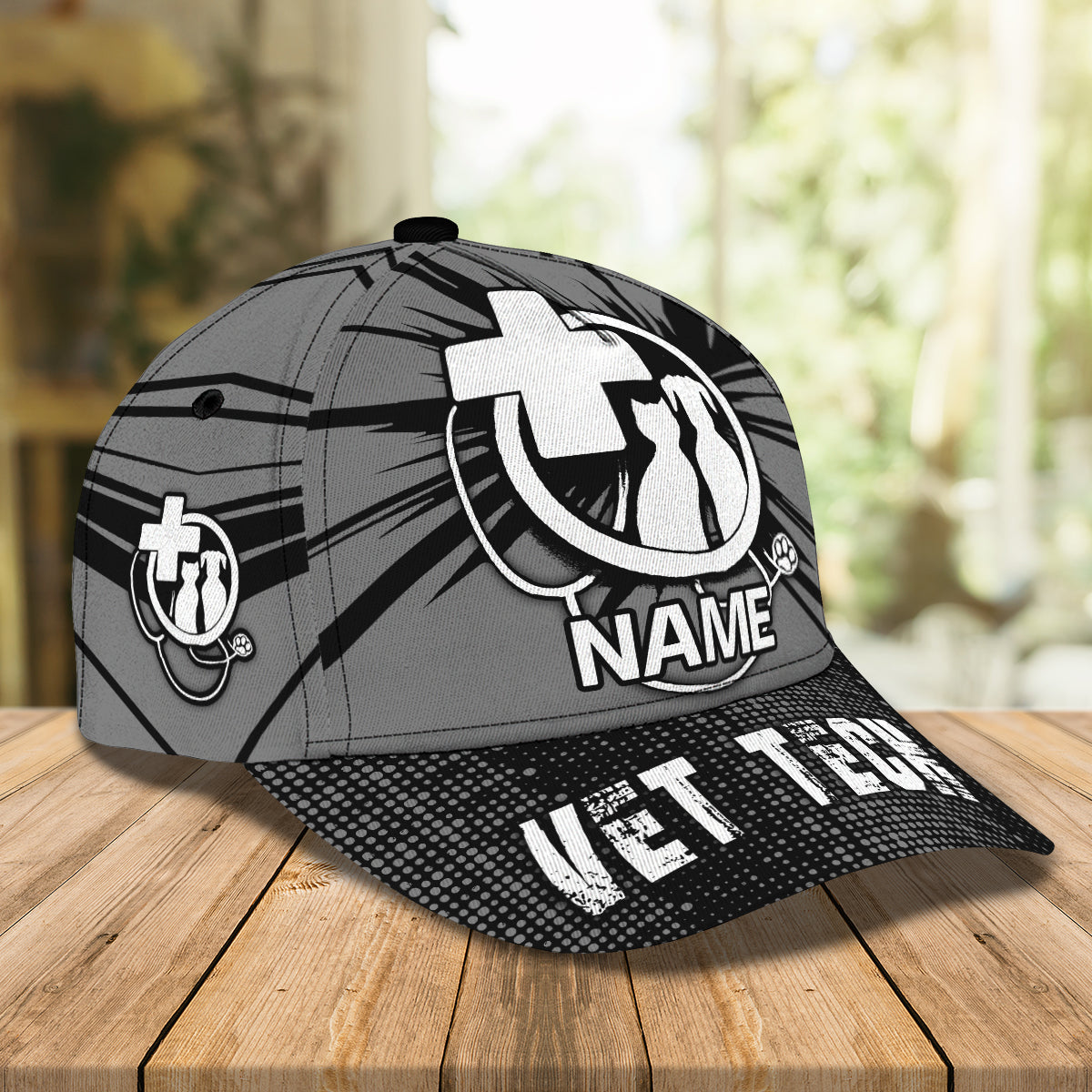 3D Classic Cap Vet Tech 3 Personalized Name Cap Lasfour CA1175