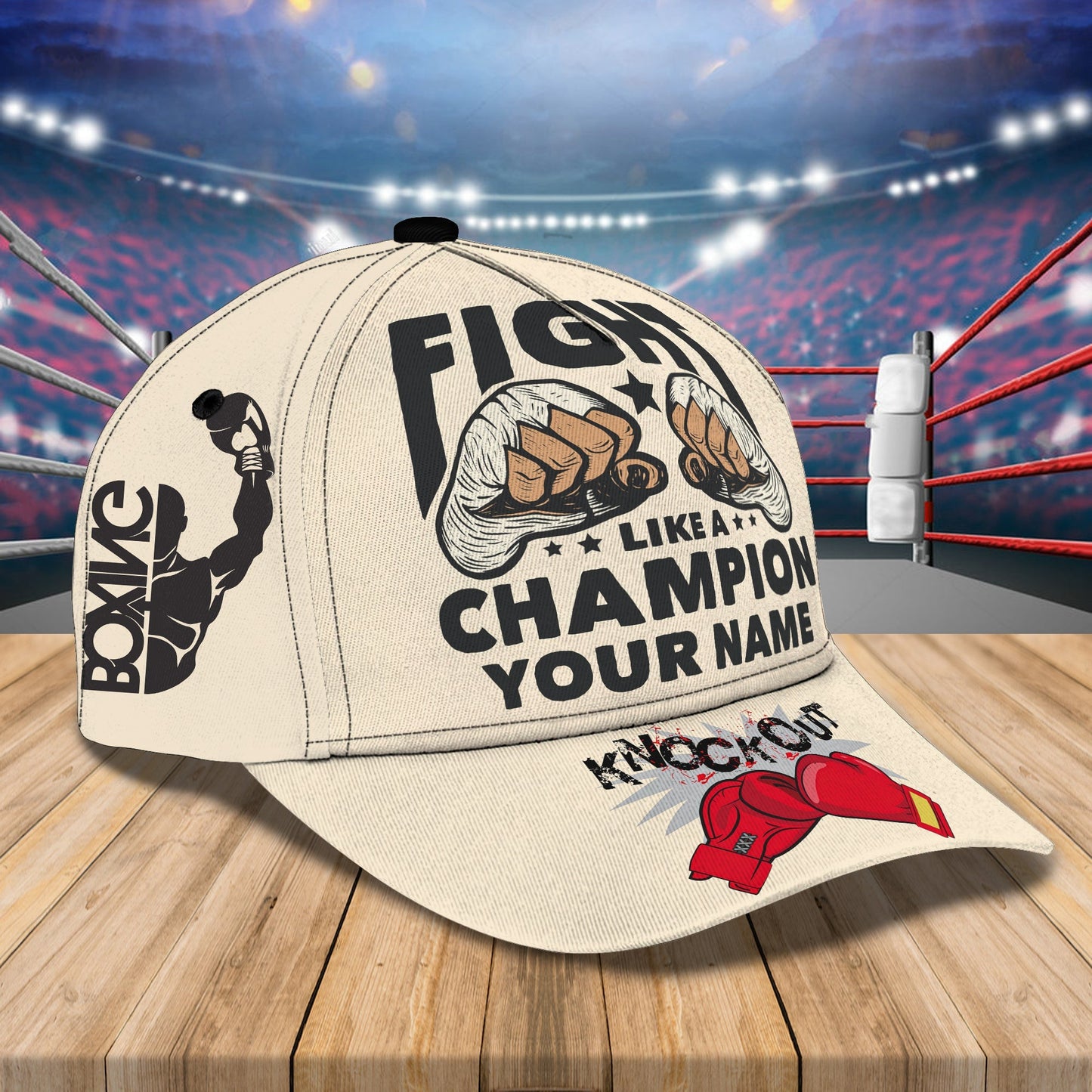 3D Classic Cap Boxing 3 Personalized Name Cap Lasfour CA1174