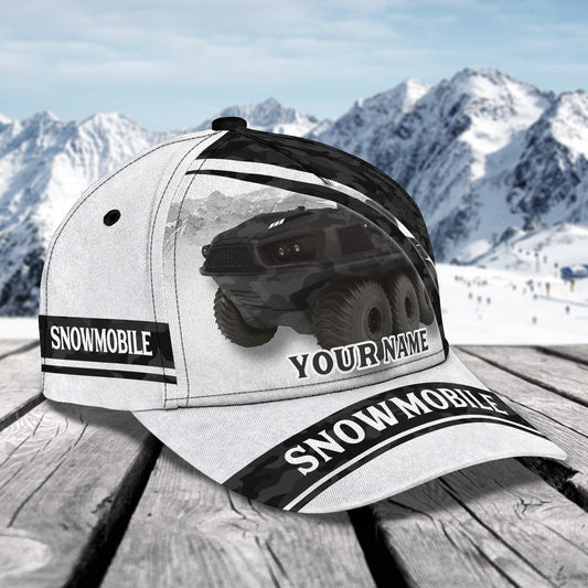 3D Classic Cap Camo Snowmobile Personalized Name Cap Lasfour CA2019