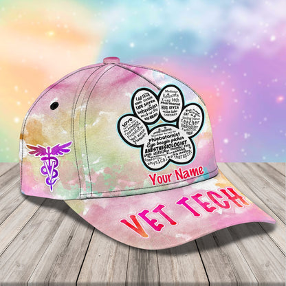 3D Classic Cap Vet Tech 1 Personalized Name Cap Namacap053 Lasfour CA2251
