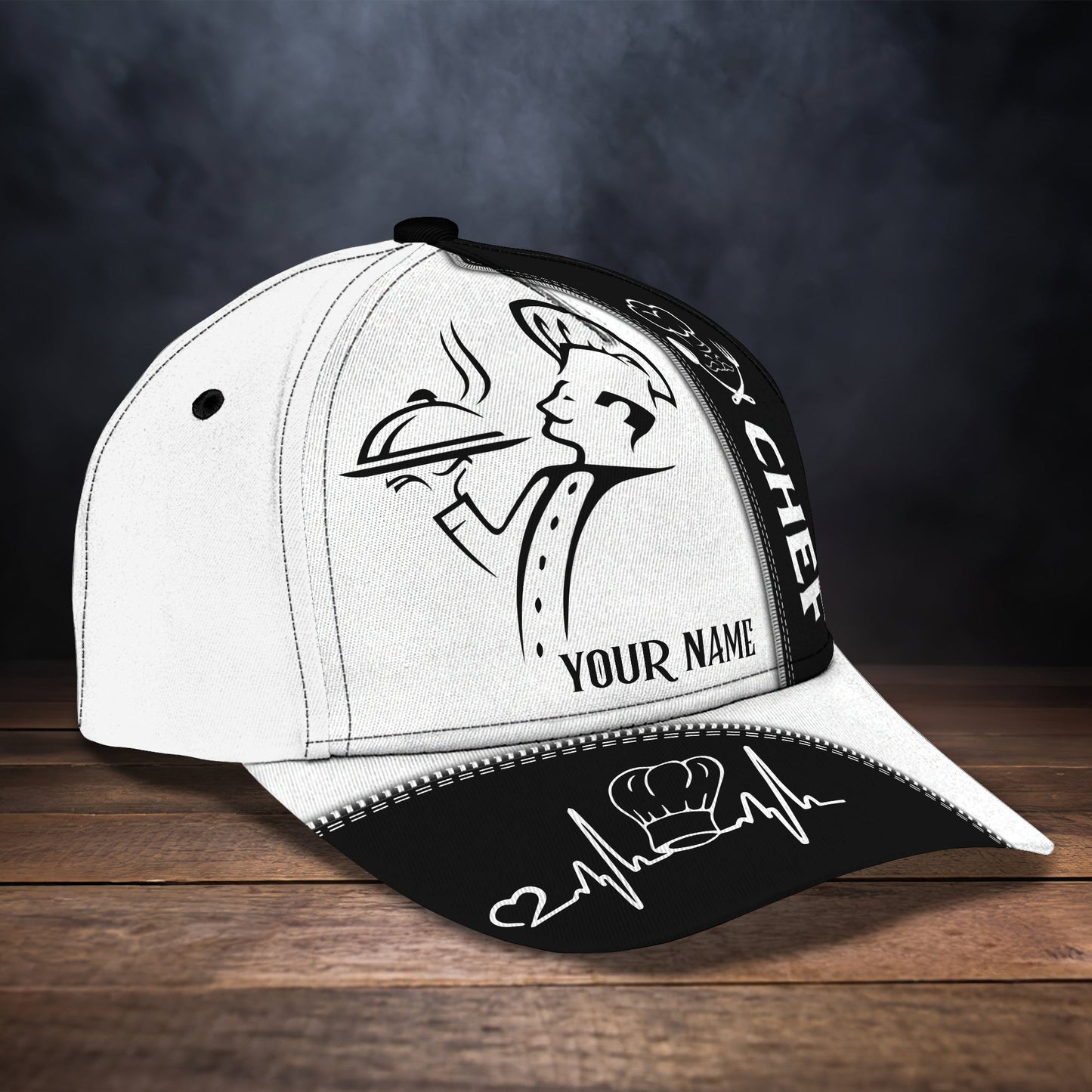 3D Classic Cap Chef Personalized Name Cap Lasfour CA0774