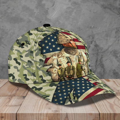 3D Classic Cap Veteran 01 Personalized Name Cap Lasfour CA0754