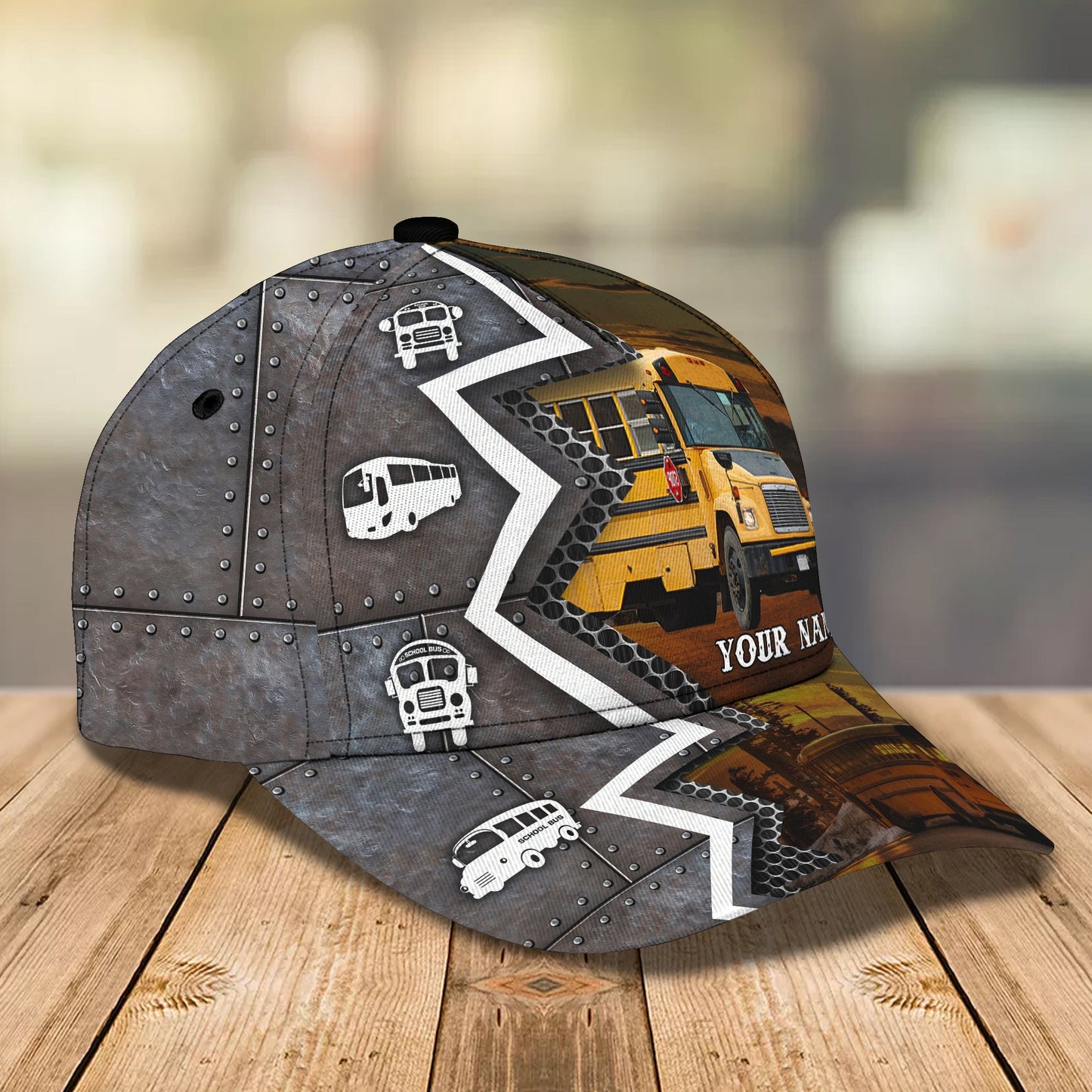 3D Classic Cap Bus Driver 01 Personalized Name Cap Lasfour CA1487