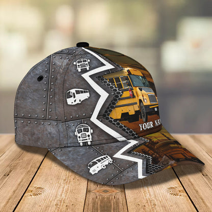 3D Classic Cap Bus Driver 01 Personalized Name Cap Lasfour CA1487