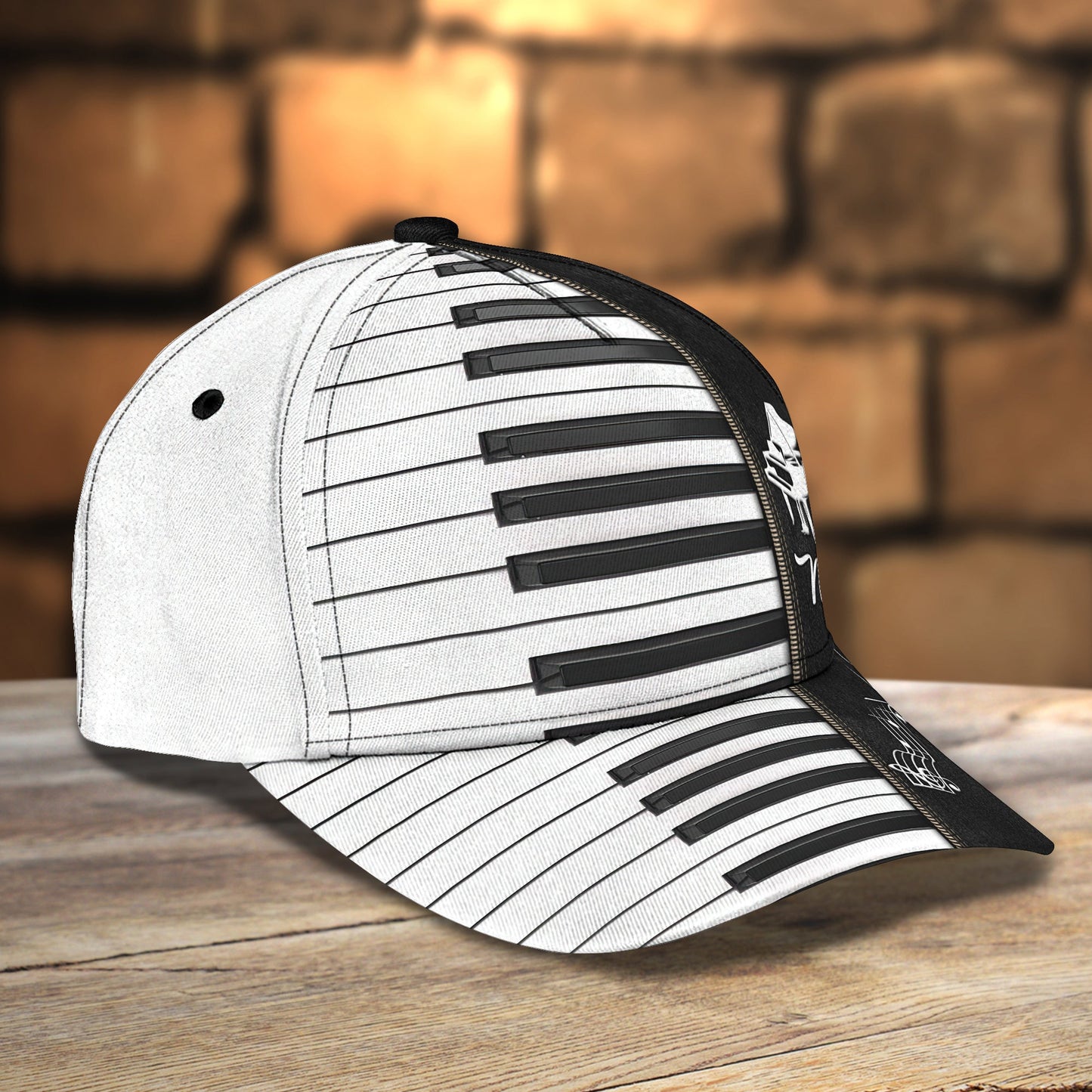 3D Classic Cap Piano Personalized Name Cap Lasfour CA2140