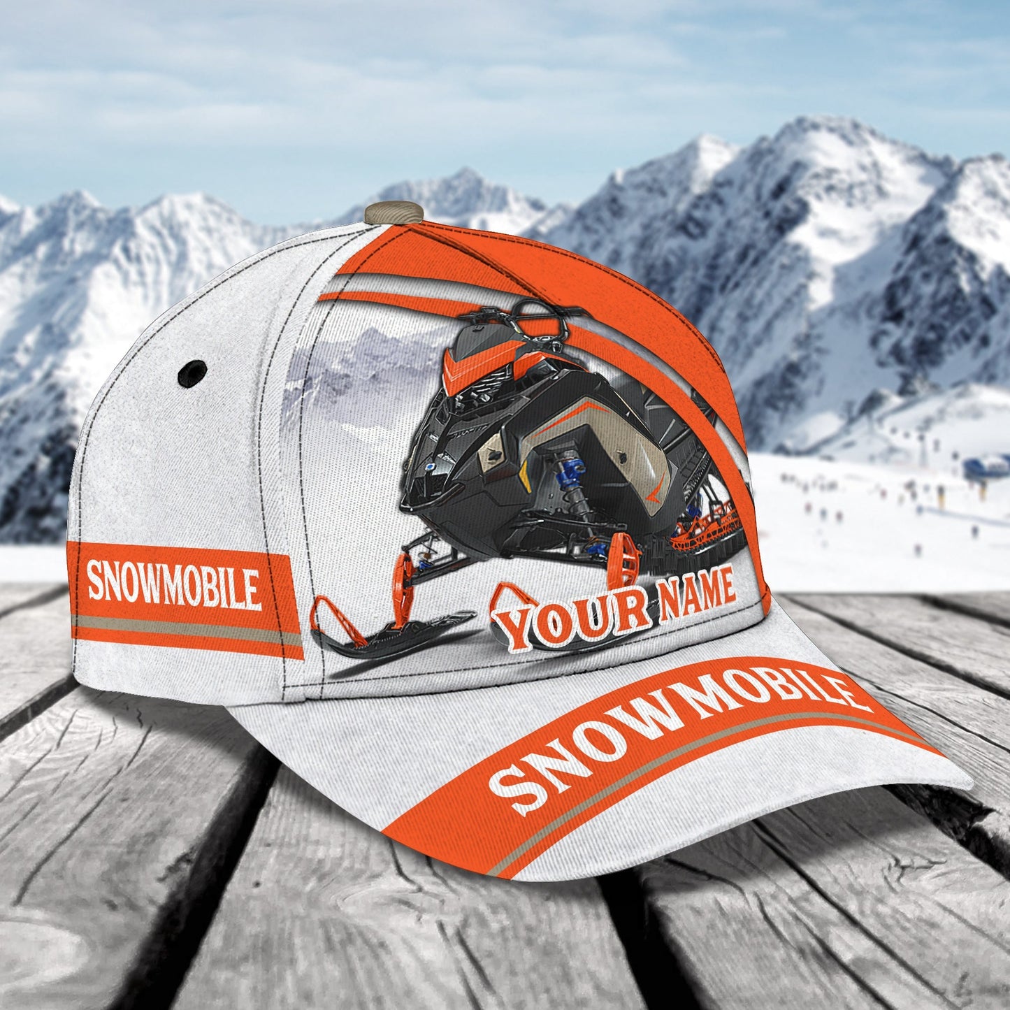 3D Classic Cap Snowmobile 146 Personalized Name Cap Lasfour CA2325