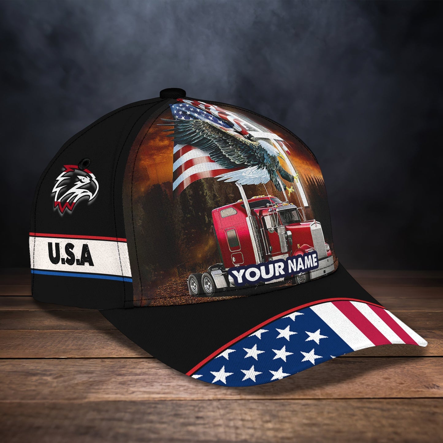 3D Classic Cap Truckerpersonalized Name Cap 01Lasfour CA1758