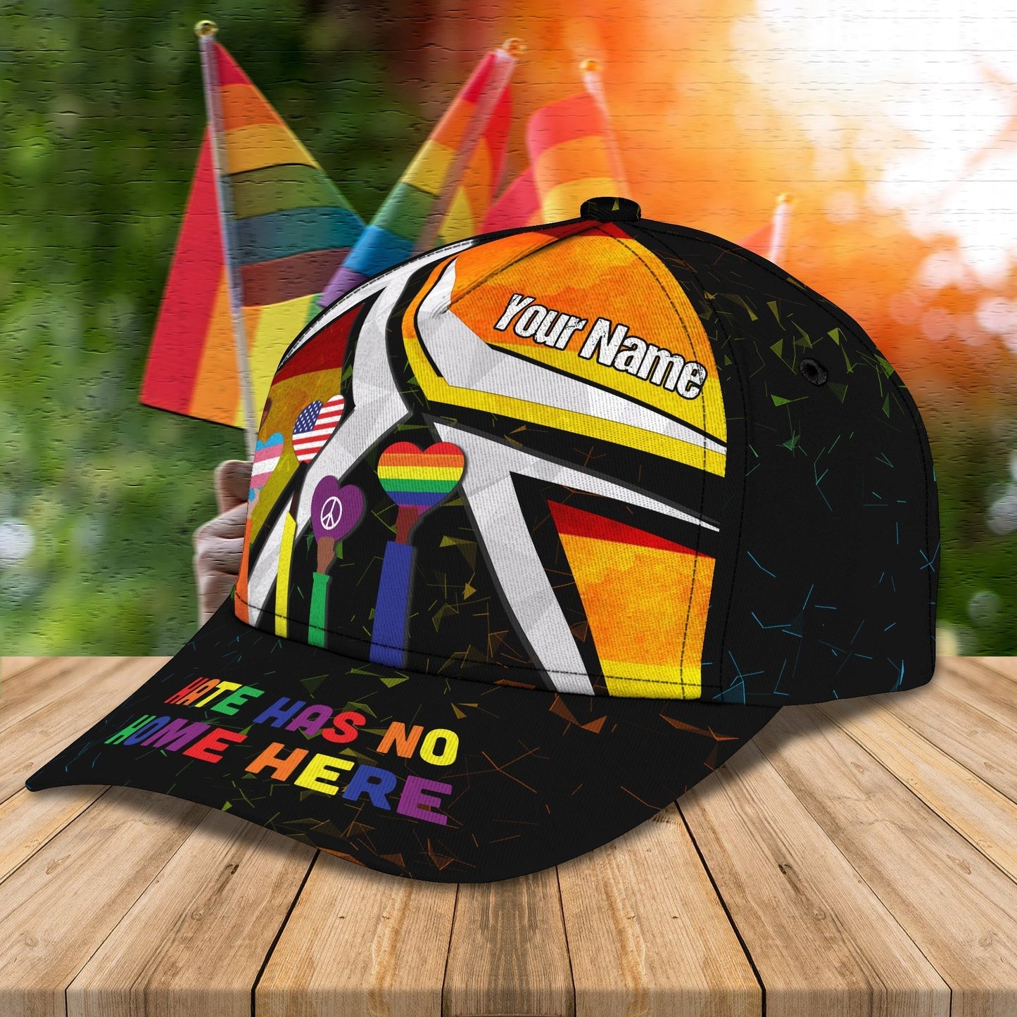 Hate Has No Home Here Personalized Name Cap CA0300