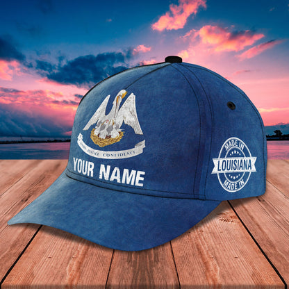 3D Classic Cap Louisiana Personalized Name Cap Lasfour CA1489