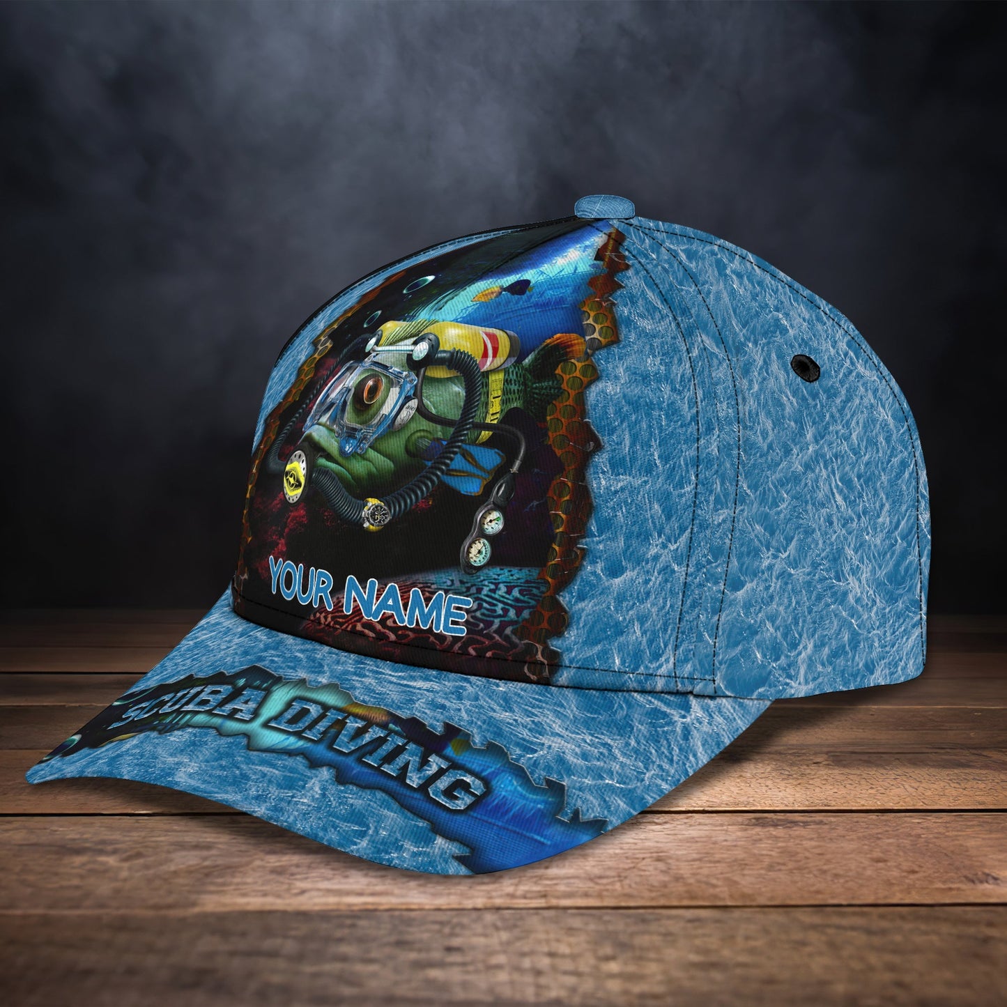 3D Classic Cap Scuba Diving Personalized Classic Cap 02 Lasfour CA0901