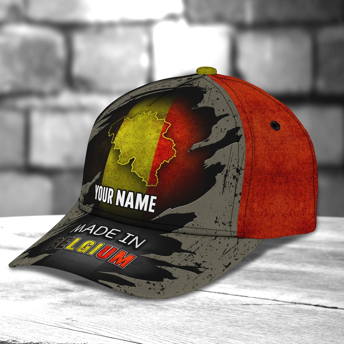 3D Classic Cap Belgium Personalized Name Cap 01 Lasfour CA1843