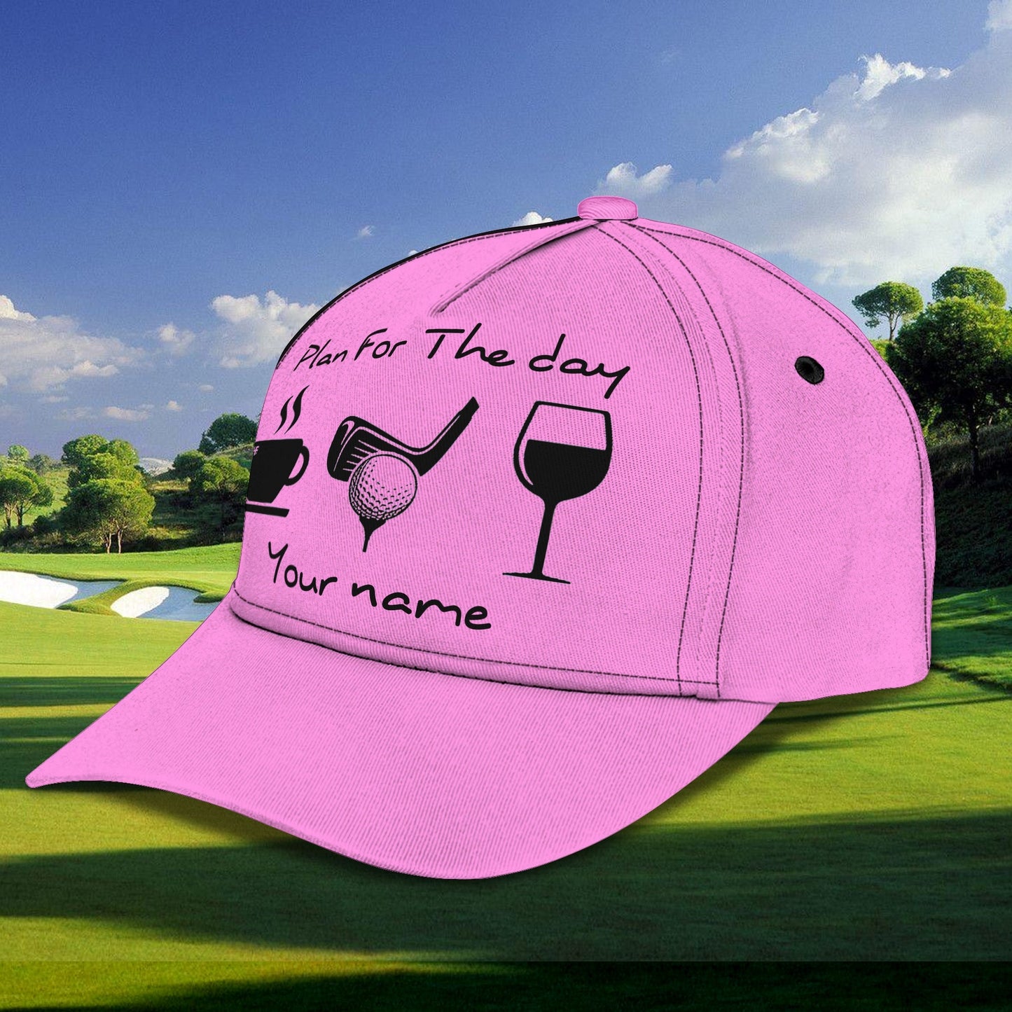3D Classic Cap Plan For Golf The Day Golf Personalized Name Cap Lasfour CA1110