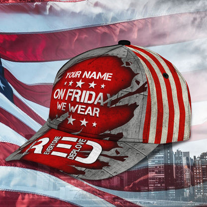 3D Classic Cap We Wear Red Personalized Name Cap Lasfour CA2379