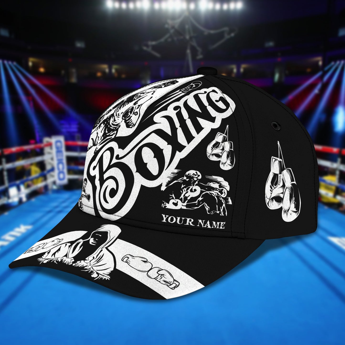 3D Classic Cap Boxing Personalized Name Cap 78 Lasfour CA1212
