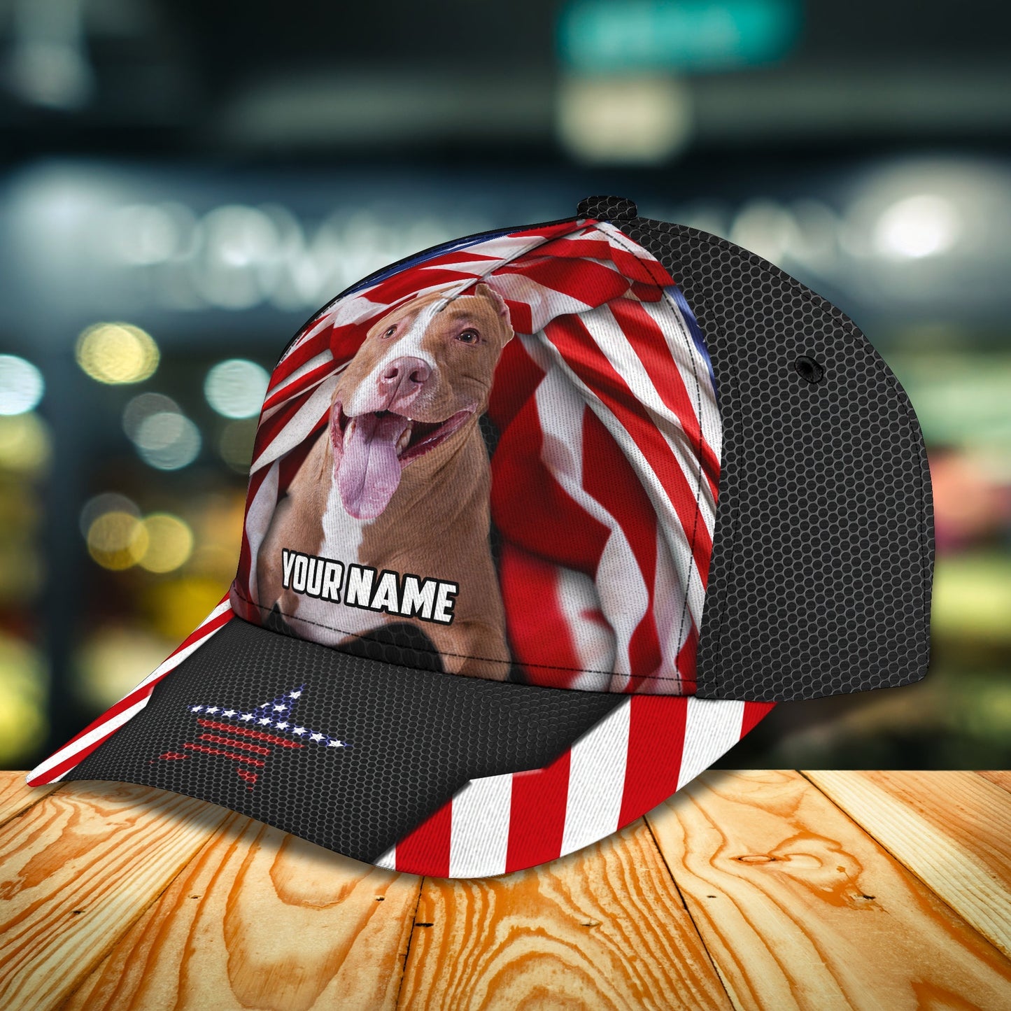3D Classic Cap Love Pitbullpersonalized Name Cap Lasfour CA0962