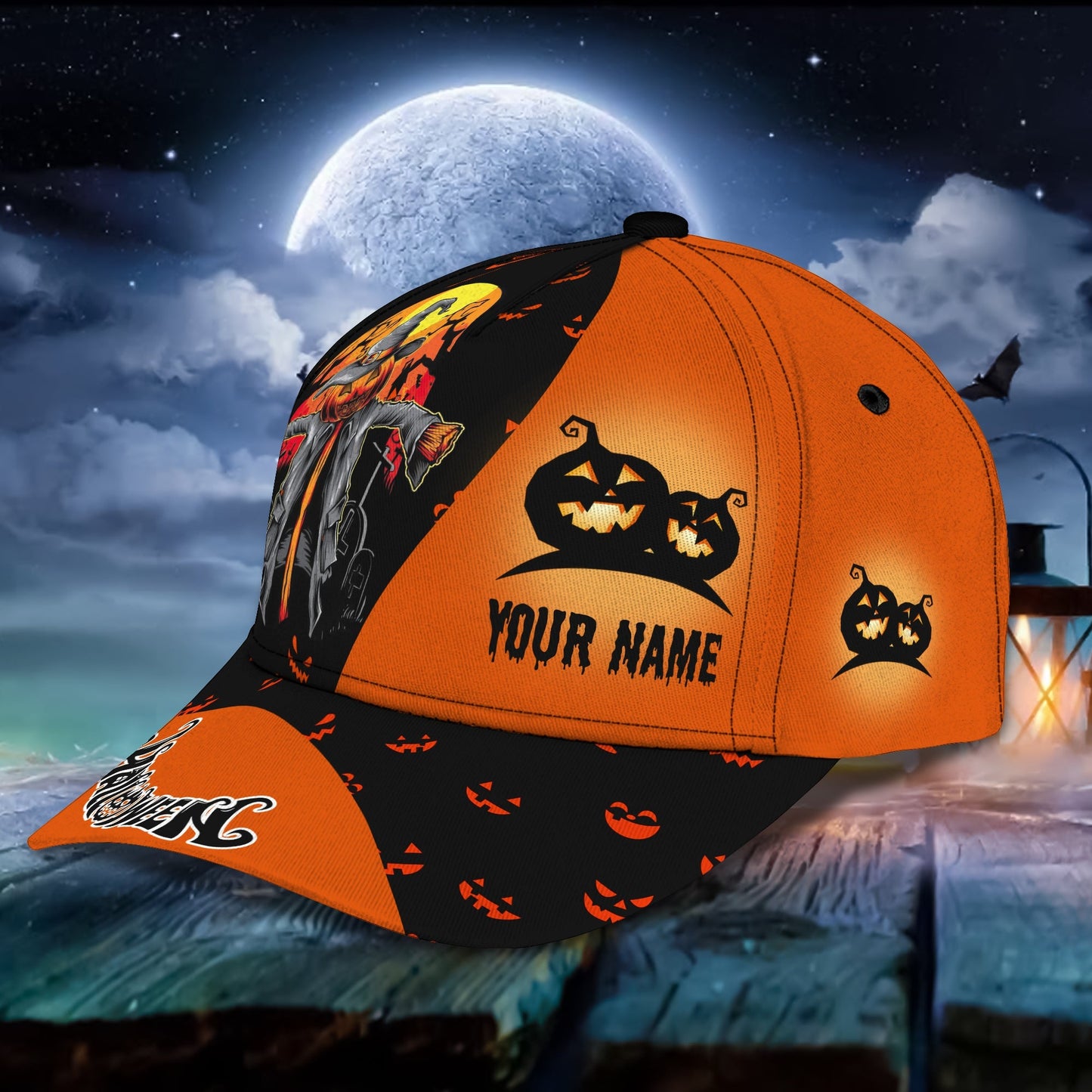 3D Classic Cap Halloween Personalized Name Cap Lasfour CA1509