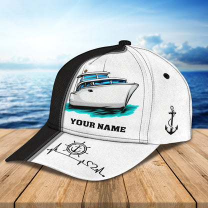 3D Classic Cap Boat Personalized Name Cap Lasfour CA1833