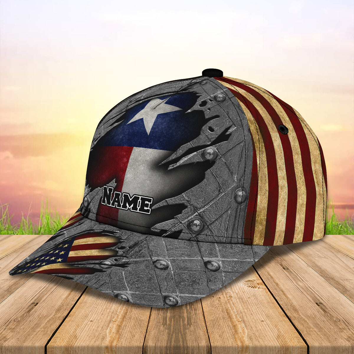 3D Classic Cap Texas Flag Personalize Name Cap Nama228 Lasfour CA1309