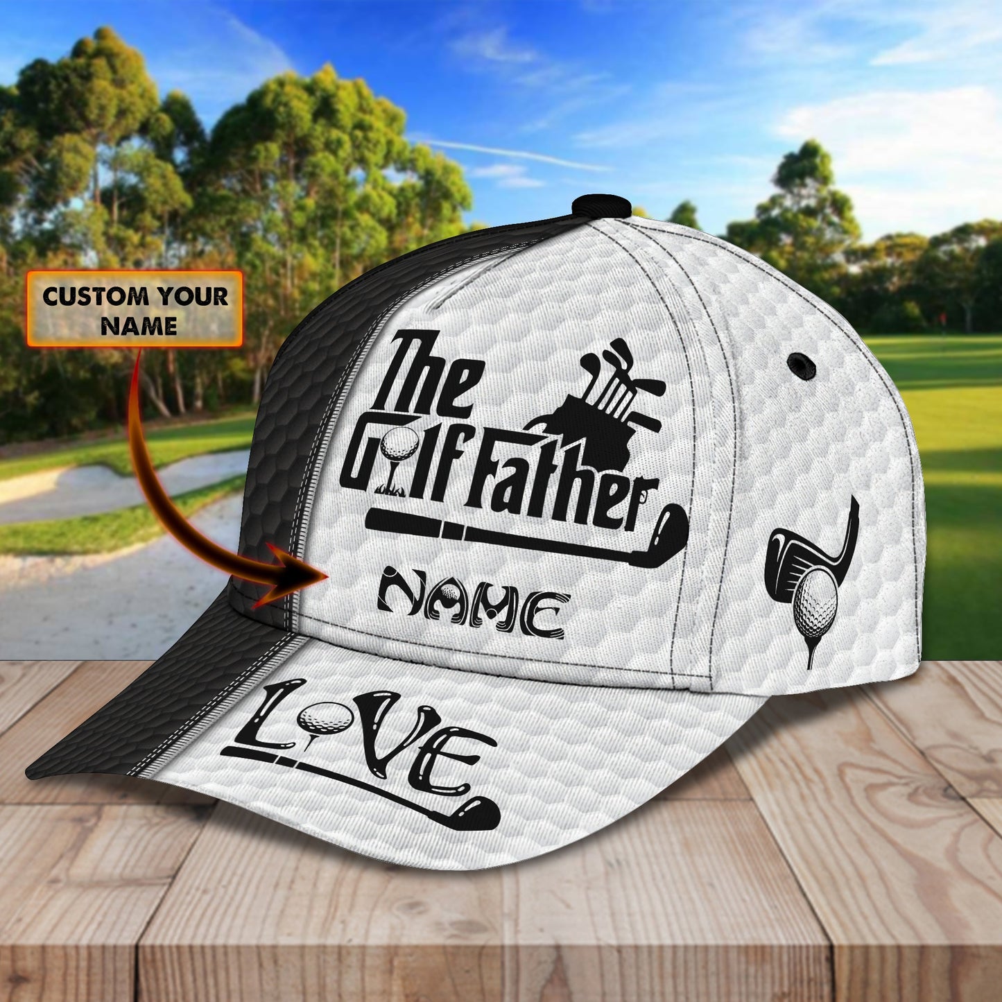 3D Classic Cap Golf Personalized Name Cap 207 Lasfour CA1180