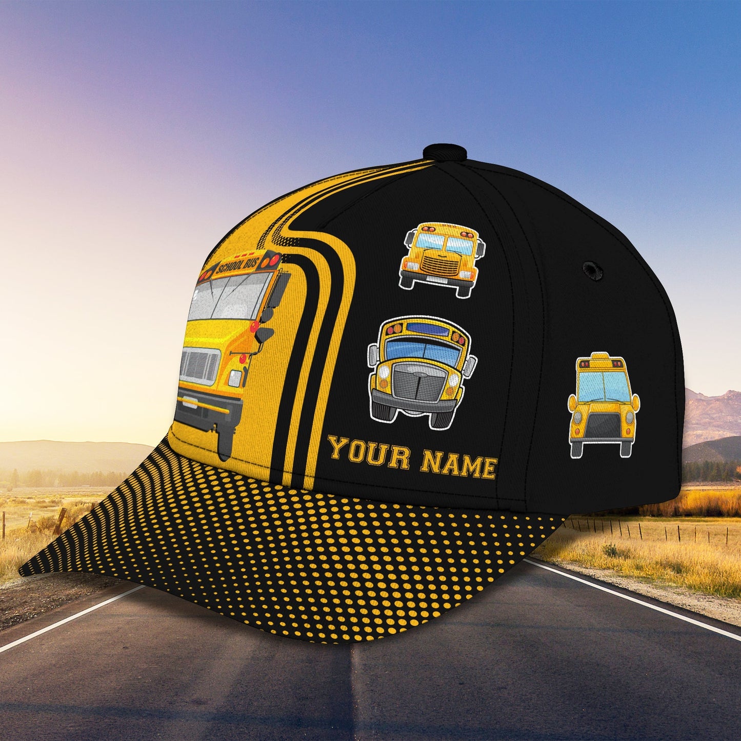 3D Classic Cap Bus Personalized Name Cap 95 Lasfour CA1295