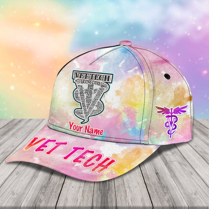 3D Classic Cap Vet Tech 4Personalized Name Cap 058 Lasfour CA1260