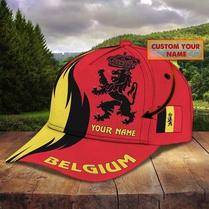 3D Classic Cap Belgium 02 Personalized Name Cap Lasfour CA2330