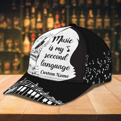 3D Classic Cap Piano 3 Personalized Name Cap Lasfour CA1084