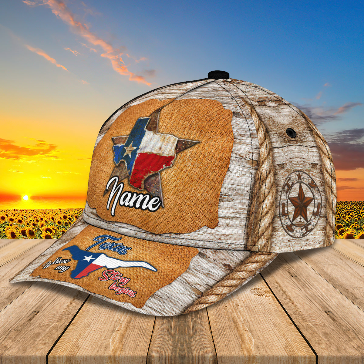 3D Classic Cap Texas12 Personalized Name Cap Lasfour CA2300