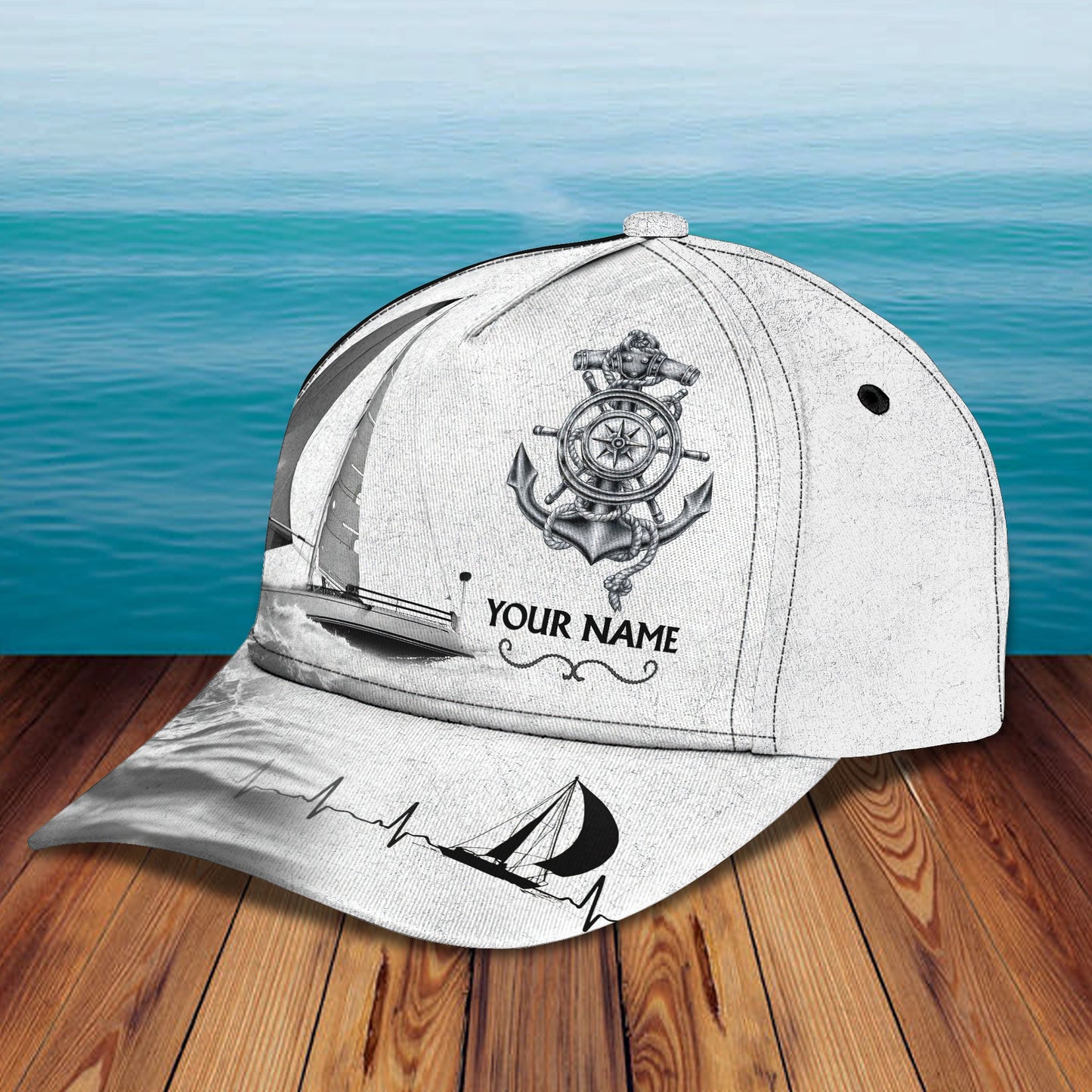 3D Classic Cap Sailing Personalized Name Cap Lasfour CA2050