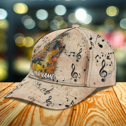 Custom Name Baseball Guitar Cap For Men And Woman, Musican 3D Cap, Guitarist Cap Hat For Summer CO0437