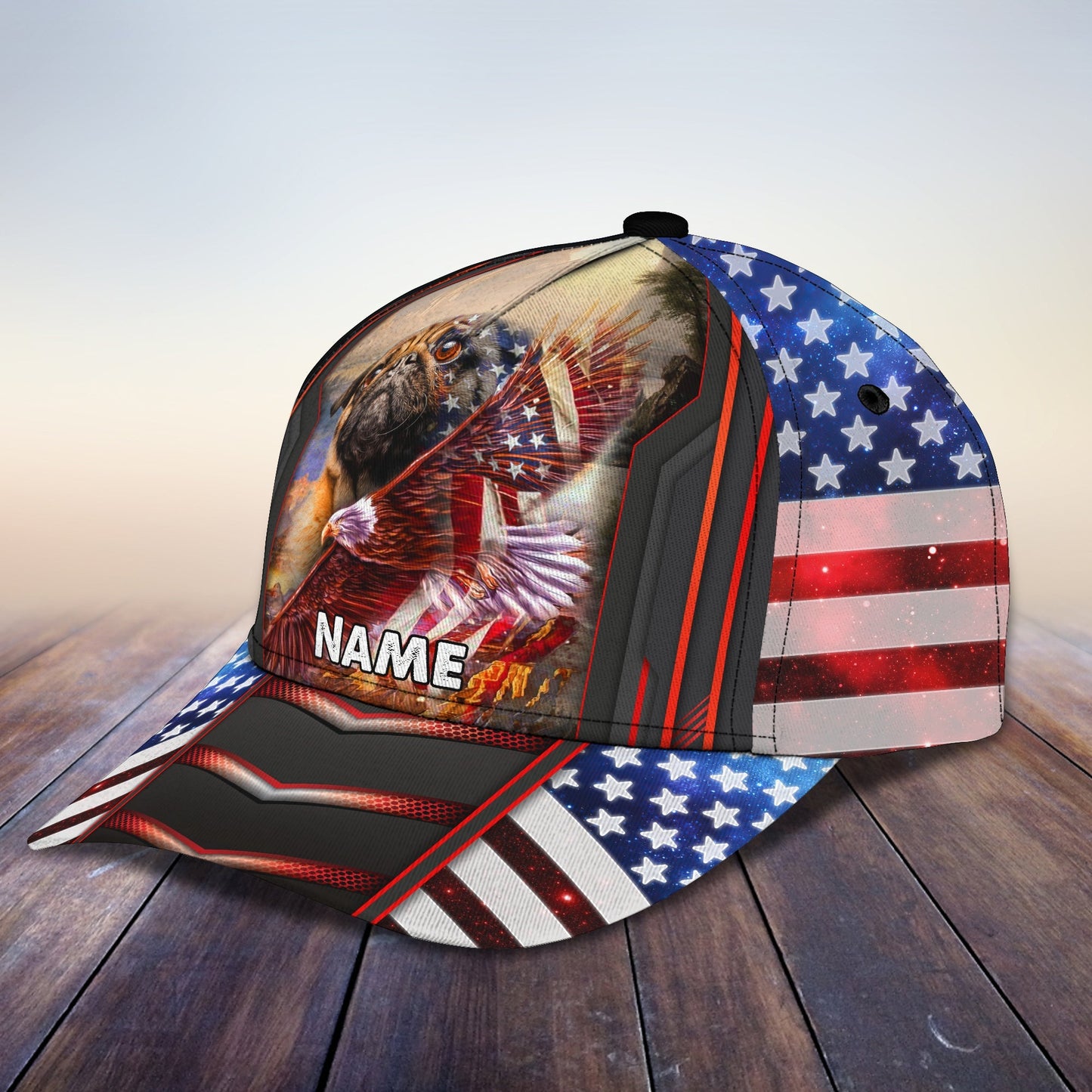 3D Classic Cap My Dog Pug Personalized Name Cap 160 Lasfour CA1244