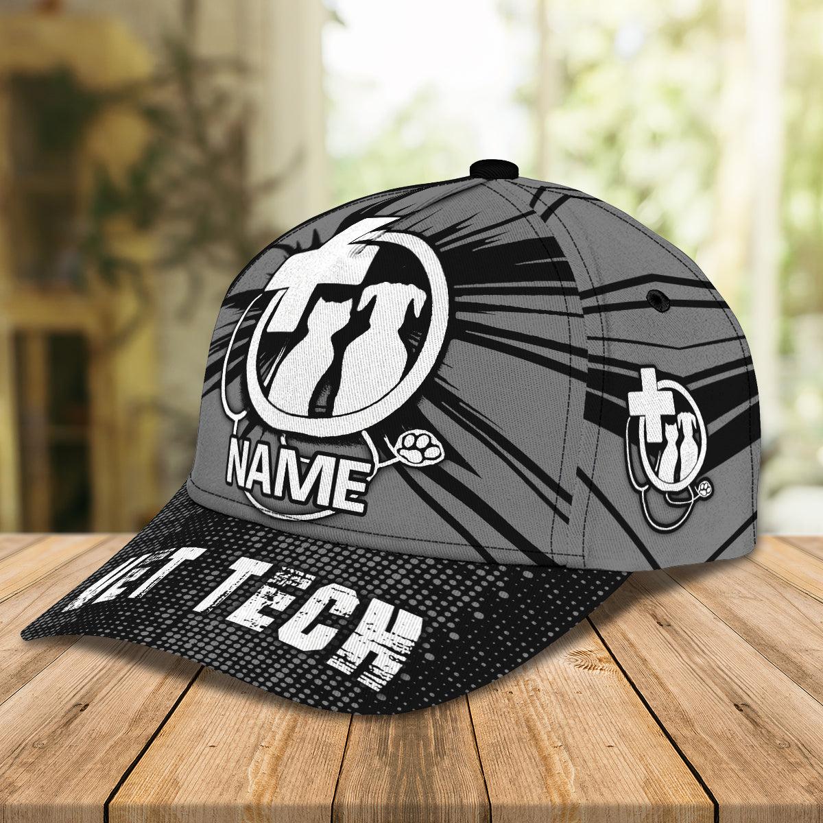 3D Classic Cap Vet Tech 3 Personalized Name Cap Lasfour CA1175