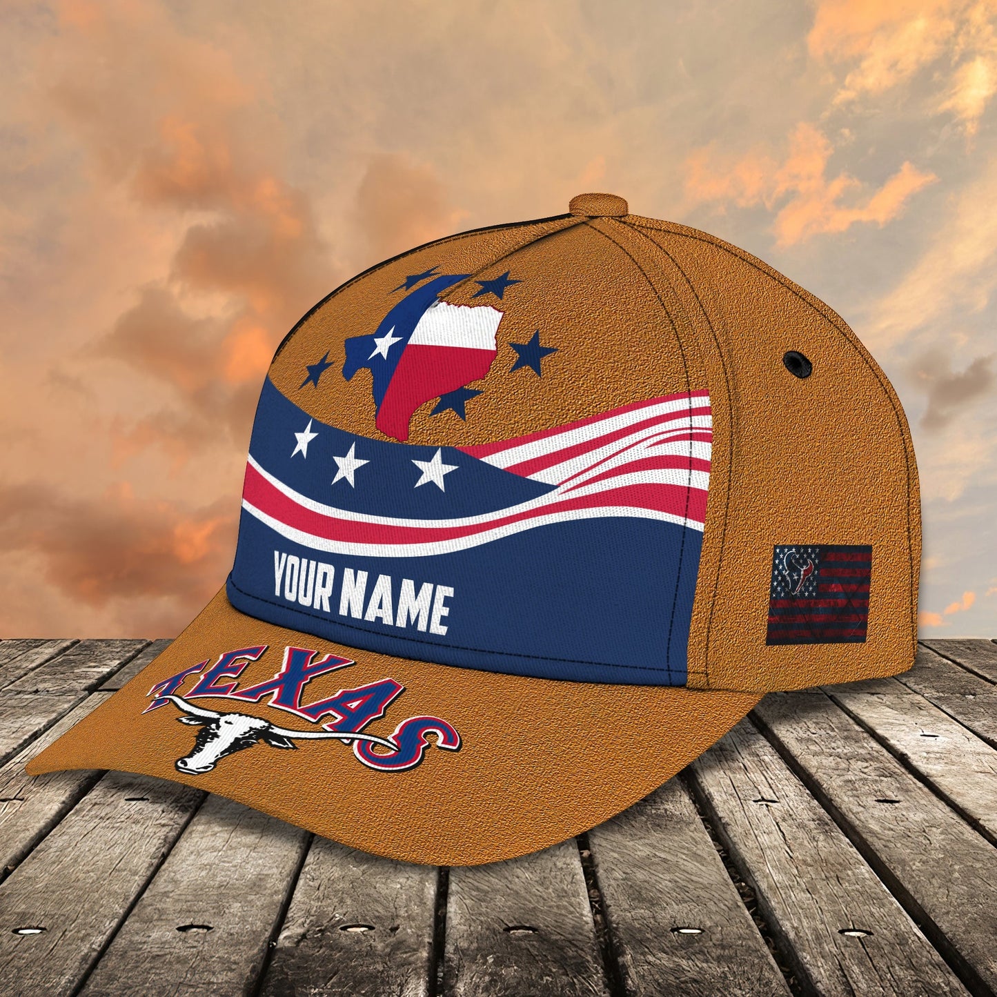 3D Classic Cap Texas Personalized Name Cap 03Lasfour CA1505