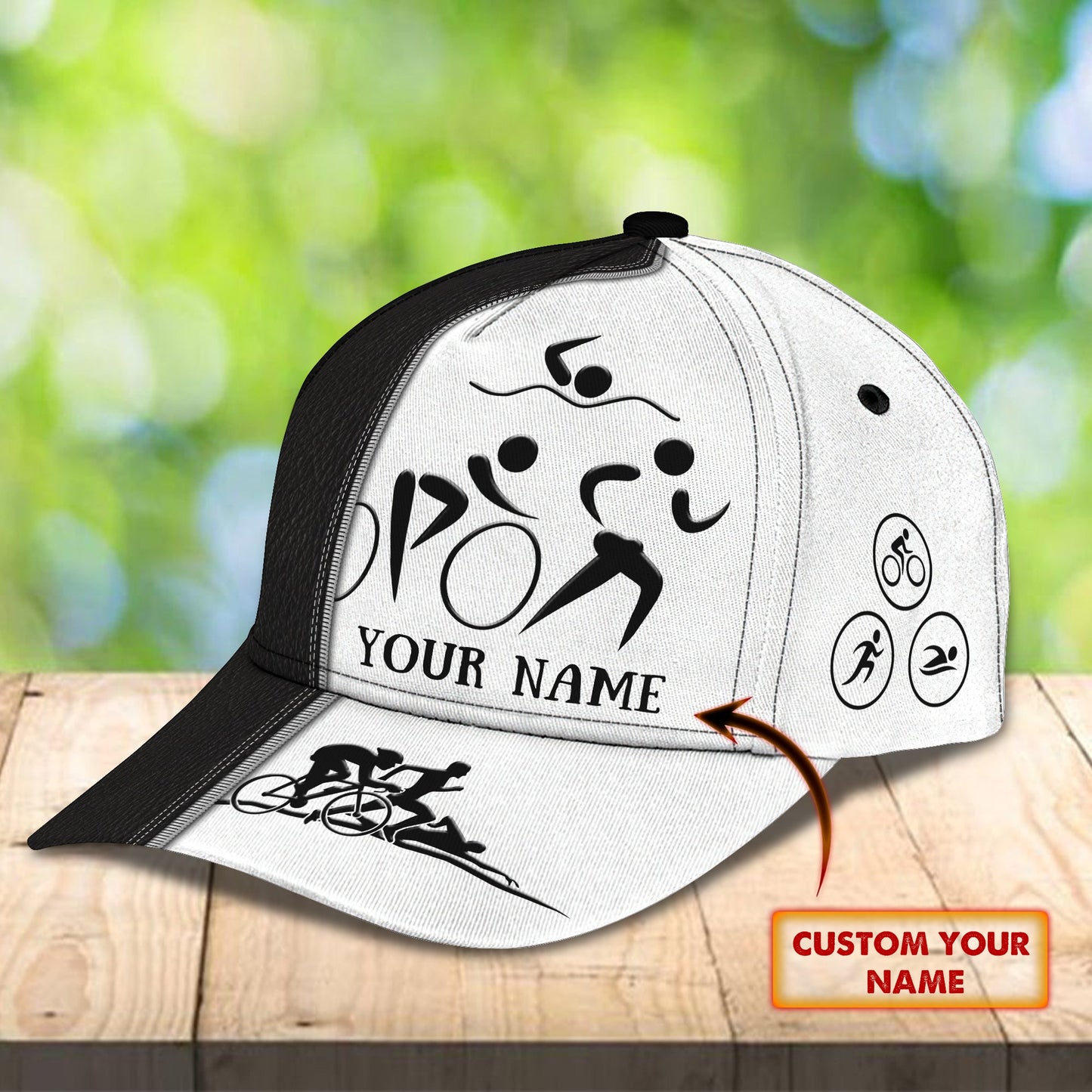 3D Classic Cap Triathlon 2 Personalized Name Cap Lasfour CA2482