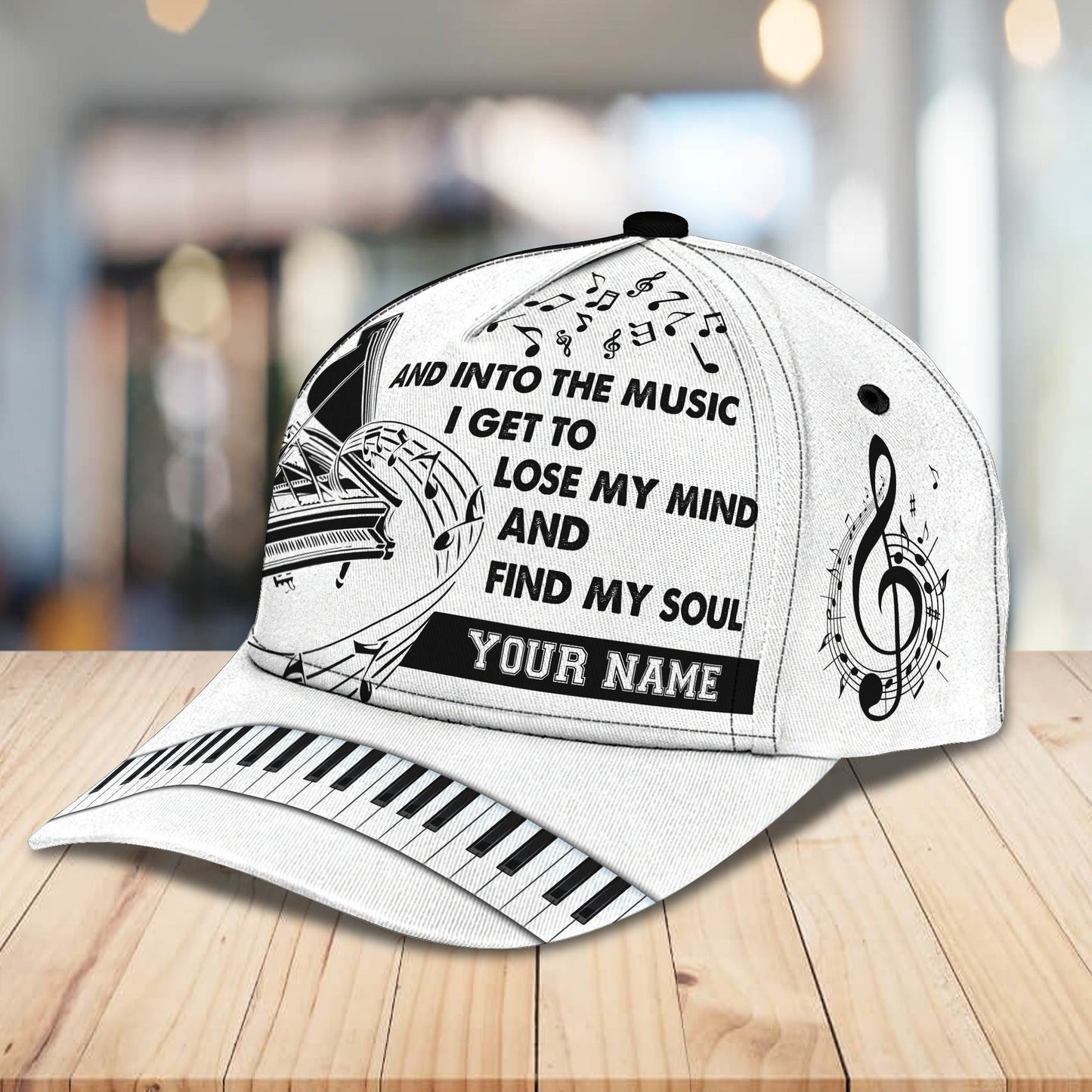 3D Classic Cap Piano Personalized Name Cap Lasfour CA1685